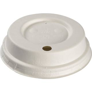 50 stk Bio drikkelåg bagasse Ø8cm - hvid