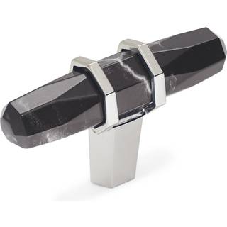 Amerock BP36647MBKPN Carrione Cabinet Knob 2-1/2 in (64 mm) L?ngde marmor sort/poleret nikkel