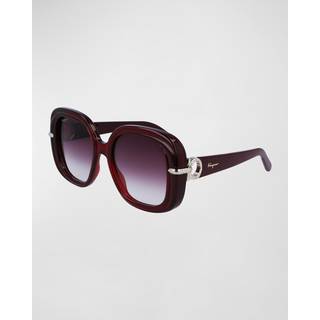 Salvatore Ferragamo SF 1058S 612 54 Solbriller Kvinder Rød - Transparent Burgundy Red - 54mm