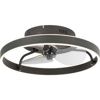 Loftventilator sort 50 cm inkl. LED dæmpbar med fjernbetjening - Maddy