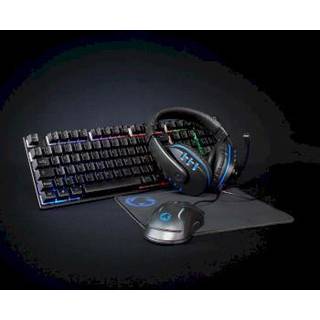 Nedis - Gaming Combo Kit | 5-i-1 | Tastatur, Headset, Mus og musemåtte | Sort | AZERTY | FR layout - GCK51110BKFR