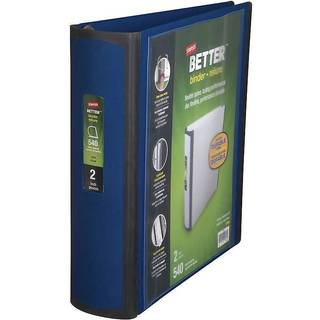 Staples Better Binder 2-tommer D-ring, blå - 540 ark kapacitet, fleksibel forstærket ryg, non-stick vinyl, indvendige lommer