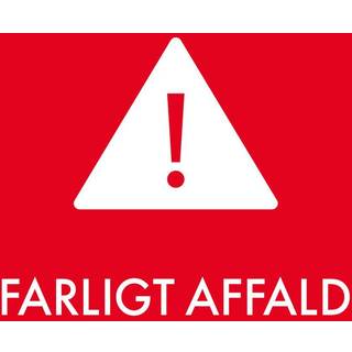 Piktogram til affaldssortering 12x12 cm , farligt affald, kvadratisk