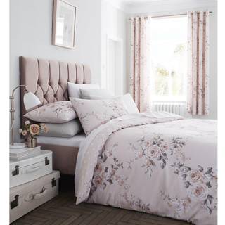 Catherine Lansfield Catherine Lansfield Pink Canterbury Glitter Print Duvet Cover and Pillowcase Set