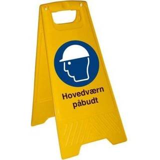 Hovedværn påbudt - Fritstående skilt - Plast 600 x 300 mm