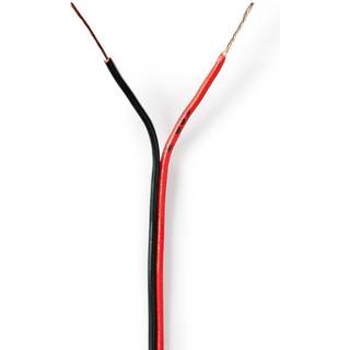 Nedis Højtaler Kabel | 2 x 0.35 mm² | CCA | 100.0 m | Runde | PVC | Rød / Sort | Folie