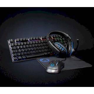Nedis - Gaming Combo Kit | 5-i-1 | Tastatur, Headset, Mus og musemåtte | Sort | QWERTZ | DE layout - GCK51110BKDE