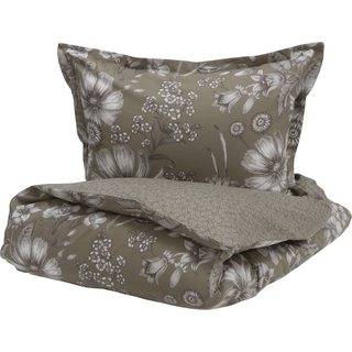 Borås sengetøj - 140x220 cm - Siena Beige - Sengesæt i 100% bomuldssatin - Borås Cotton sengelinned