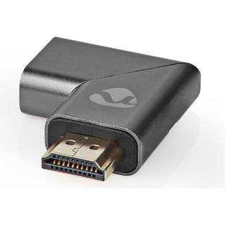 Nedis HDMI™ Adapter | HDMI™ Han / HDMI™ Stik | HDMI ™ -udgang | Guldplateret | Vinkel Venstre | Aluminium | Gun Metal Grå | 1 stk. | Cover Window Box