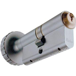 Ruko profilcylinder 1602+15K*U m/3 nøgler 1stk/pk t/stanglås 101028 mat krom serie 600