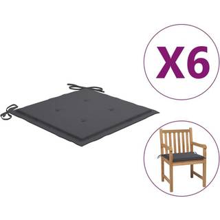 hynder til havestol 6 stk. 50x50x3 cm oxfordstof antracitgrå