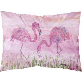 """" Caroline's Treasures Flamingos Fabric Standard Pillowcases multicolor """"