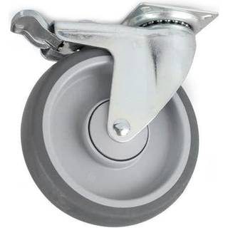 Habo 4312 møbelhjul, svingbart med bremse, grå - Ø125 mm