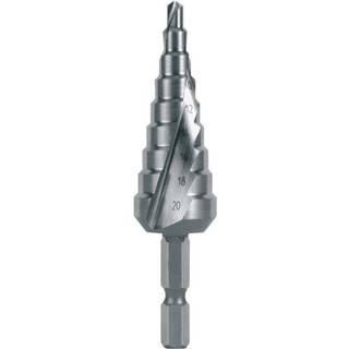 Trappebor HSS 1/4" 6kt. bit-skaft 1H 4,0-20,0mm