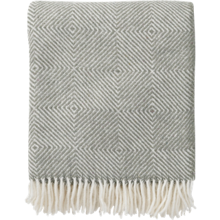 Klippan Yllefabrik Gooseye Plaid 130x200 Cm - Plaider & Tæpper Lammeuld Grøn - 217704