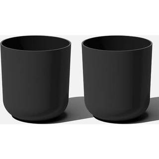 Veradek Round Black Plastic Planter Pots til indend?rs/udend?rs havebrug med dr?ningshuller egnet til sm? til store saftige planter Blomster Mode