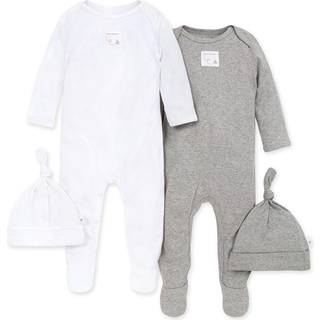 Burt's Bees Baby 'Baby-Boys' Matelasse Organic Kimono One Piece Jumpsuit og Toddler Foodie Heather Gray/White 2-Pk 3-6 m?neder USA