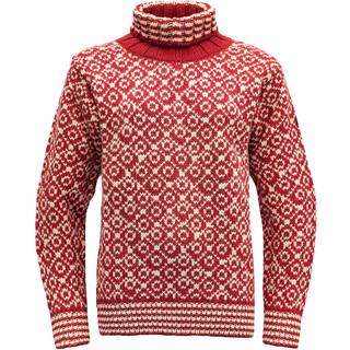 Svalbard Wool High Neck Hindberry/Offwhite (XL)