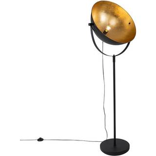 Industriel gulvlampe sort 50 cm med guld justerbar - Magnax