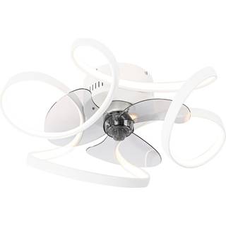 Loftventilator hvid 55cm inkl. LED dæmpbar med fjernbetjening - Mandy