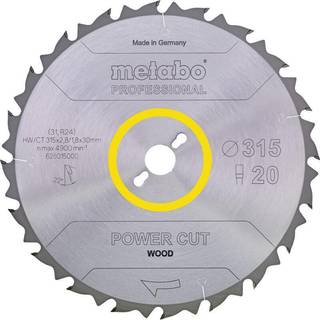 Metabo 4007430177285 - 628017000 Rundsavklinge i hårdmetal power cut wood, kvalitet professional, til semistationære rundsav