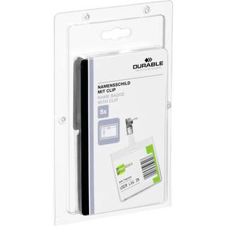 Durable navneskilt med stropklemme 60x90mm lille pakke, 5stk