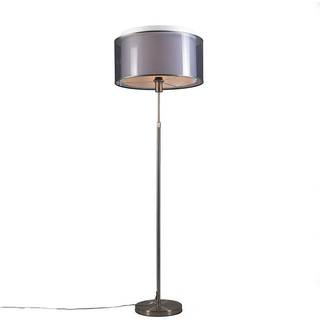 Stål gulvlampe med sort & hvid lampeskærm 47 cm justerbar - Parte