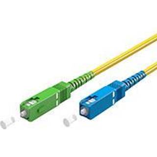 Goobay Lyslederkabel (FTTH), Singlemode (OS2) Yellow, gul (Simplex), 20 m fiberoptisk kabel, stik SC-APC (8°) > SC stik (UPC), halogenfri kabelkappe (LSZH)