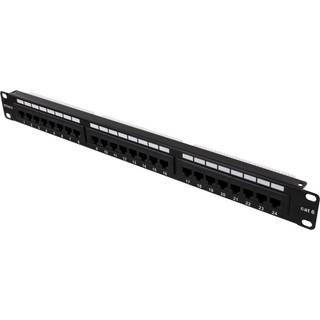 Deltaco PAN-108 UTP patchpanel 24xRJ45 Cat6 Krone-"connecter" 1U 19" metal