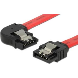 Delock - SATA 600 venstre vinklet kabel - Rød - 30 cm