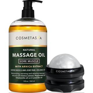 Cosmetasa Massageolie til ?mme muskler med rullebold - Soothes led og muskler med Arnica Lavendel Oil Peppermint Oil & Chamomile Extract - Great