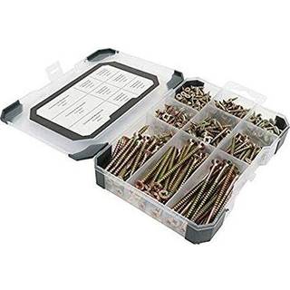 TIMCO TRAY360 Træskruer med sænket hoved i guld – Bakke med 355 stk. blandede træskruer