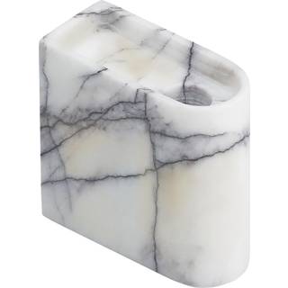 Northern Monolith lysholder low Mixed white marble