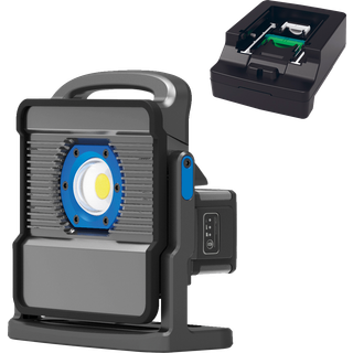 Blue electric arbejdslampe 40w plus line hybrid incl adapter med ophængskrog og magnet