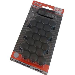 Møtrikskjuler 21 stk. 17 mm sort m. afmont værktøj