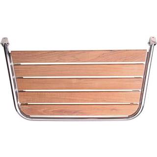 Badebro, teak &amp; syrefast rustfrit stål, 81 x 45 cm