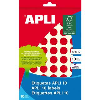Apli farvedots Ø13mm rød 616stk