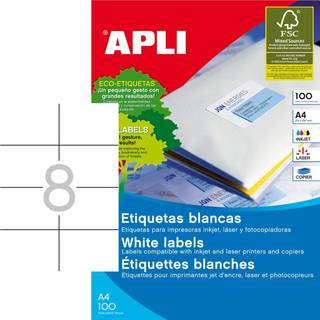 Apli multietiketter 105x74mm hvid