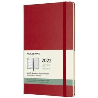 Moleskine Classic 12 m?ned 2022 Ugentlig Planner Hard Cover Large (5 """" X 8.25 """") Scarlet Red