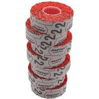 Meto UTC etiket 22x12mm med klæbekraft 2 neon rød, 1500 stk