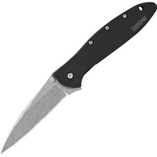 Leek foldekniv, stonewashed