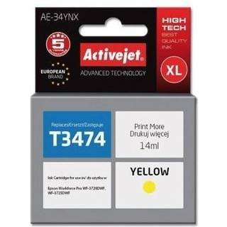 Blækpatron - Activejet - AE-34YNX - Gul - Høj kapacitet (XL) - Kompatibel med HP, Epson, Canon