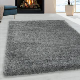 Fluffy Rundt tæppe - Lysegrå - 80X80 cm (Rundt)
