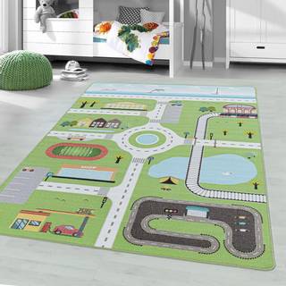 Play Børnetæppe Vejbane - Grøn - 100x150