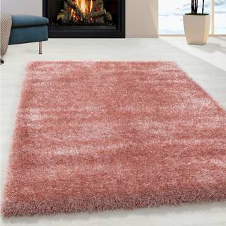 Brilliant Shaggy tæppe Ensfarvet - Rosa - 240x340