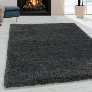 Fluffy tæppe - Grå - 160X160 (Rundt)