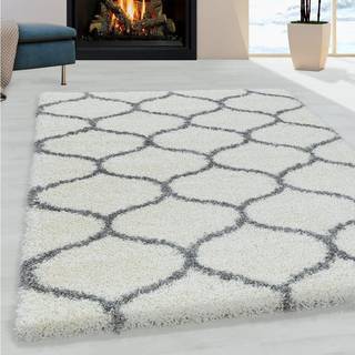 Salsa Rund Shaggy tæppe Skandinavisk - Creme - 200x200 (Rund)