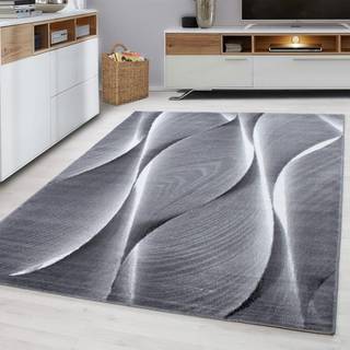 Parma Kortluvet tæppe Bølge - Sort - 200x290