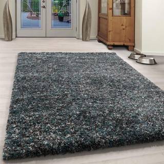 Enjoy Shaggy Tæppeløber Plettet - Blå - 80x250 (Løber)