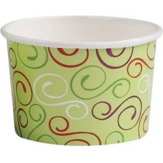 Isbæger Luksus pap 100ml (3oz) Ø74x49mm med mønster